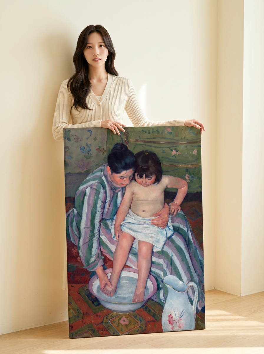 Held for scale — 32 x 48 inch canvas