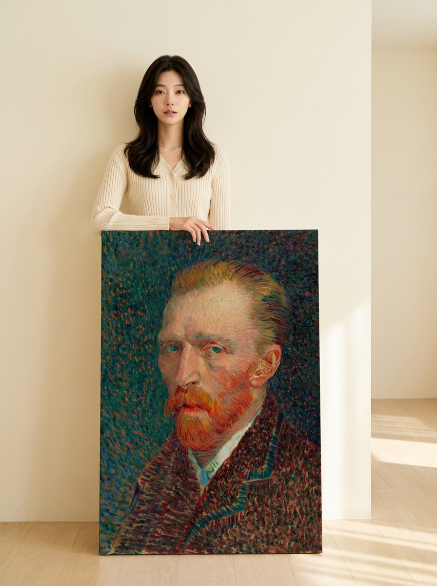Held for scale — 32 x 48 inch canvas