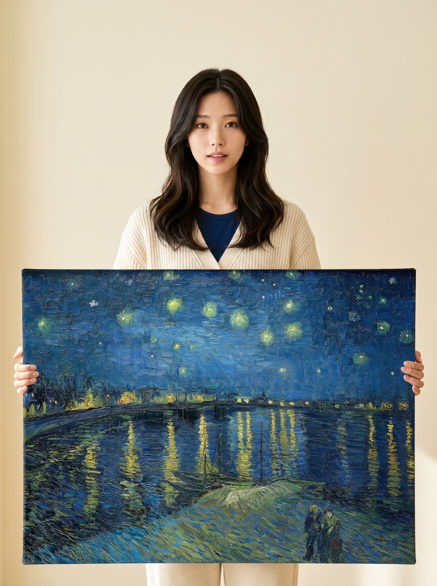 Held for scale — 36 x 24 inch canvas (original size)