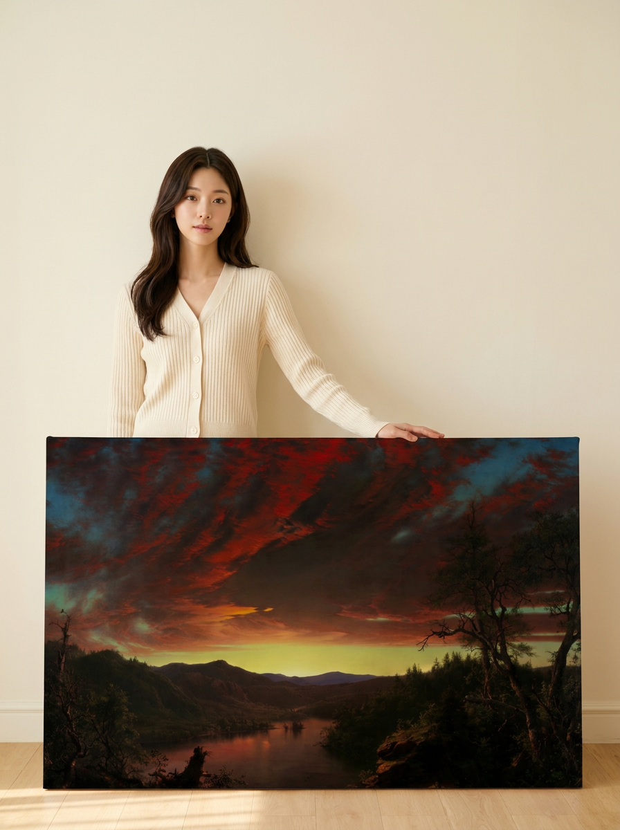 Held for scale — 48 x 32 inch canvas (nearest to the original)