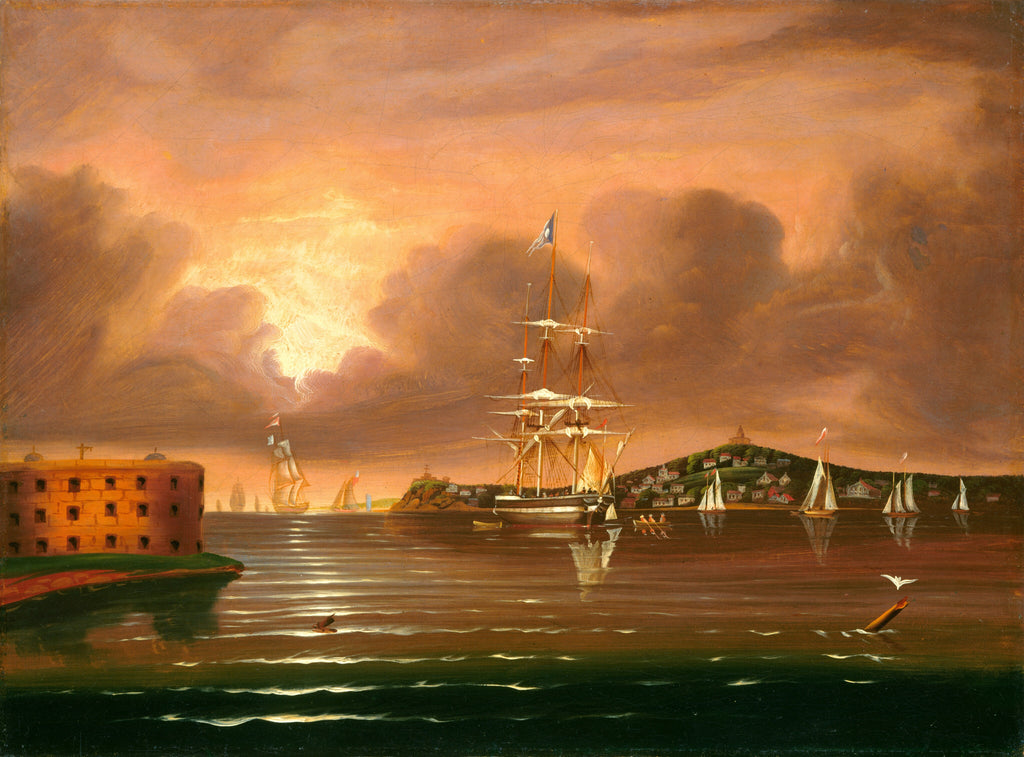 Threatening Sky, Bay of New York — Thomas Chambers (mid 19th century)