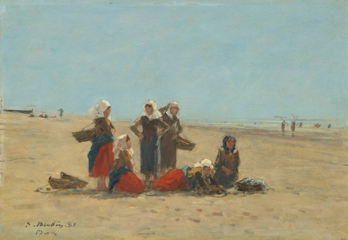 Women on the Beach at Berck — Eugène Boudin (1881)