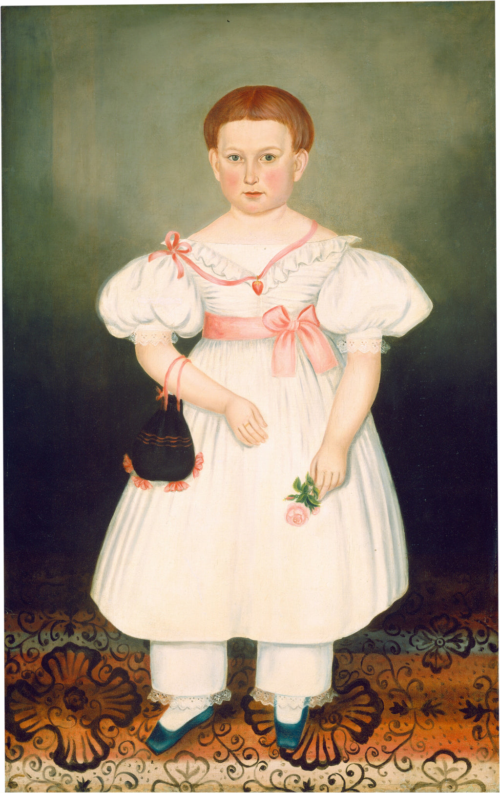 Girl with Reticule and Rose — Joseph Whiting Stock (c. 1840)