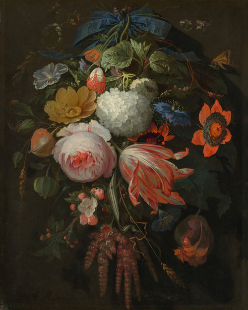 A Hanging Bouquet of Flowers — Abraham Mignon (probably 1665/1670)