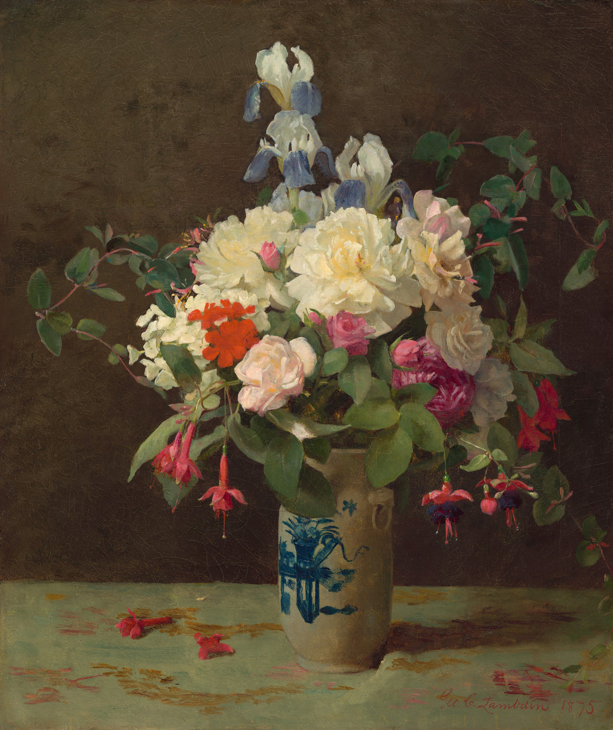 Vase of Flowers — George Cochran Lambdin (1875)