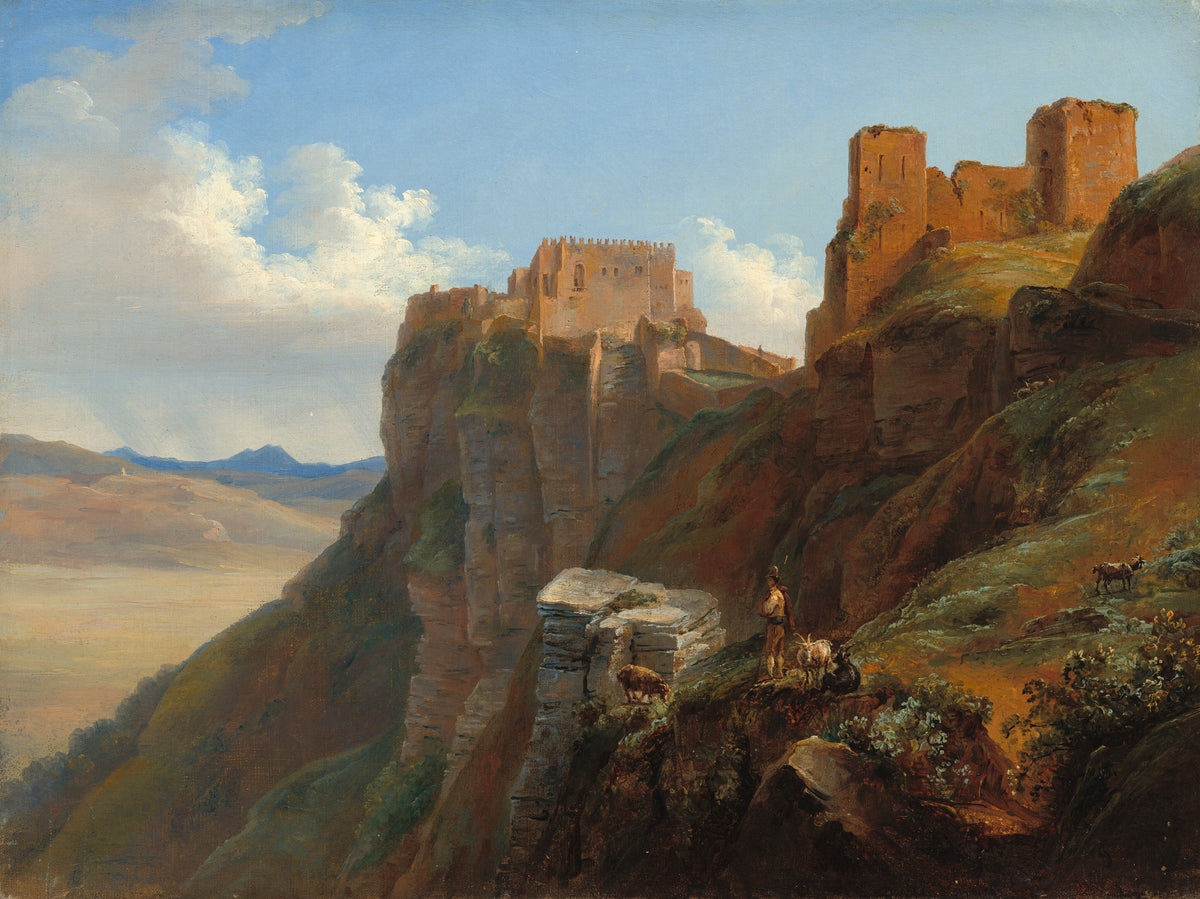 View of the Castello di San Giuliano, near Trapani, Sicily — Louise-Joséphine Sarazin de Belmont (c. 1824/1826)