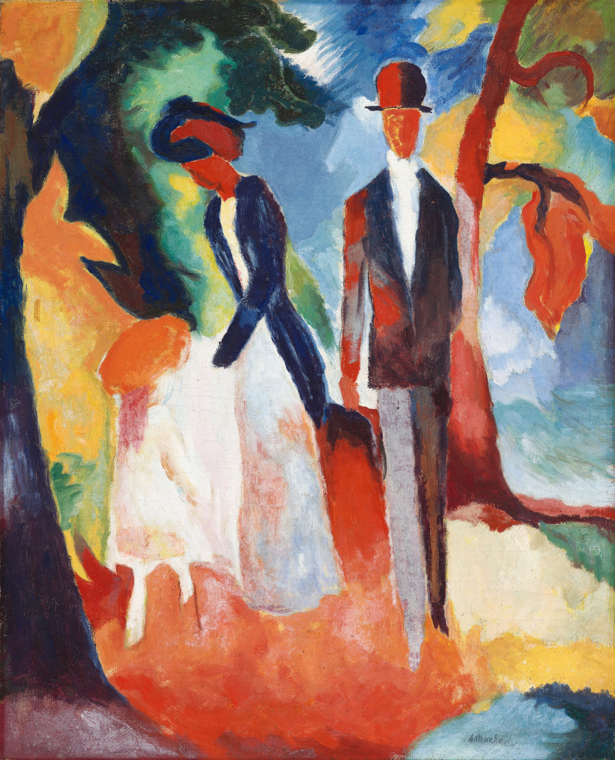People by the Blue Lake — August Macke (1913)