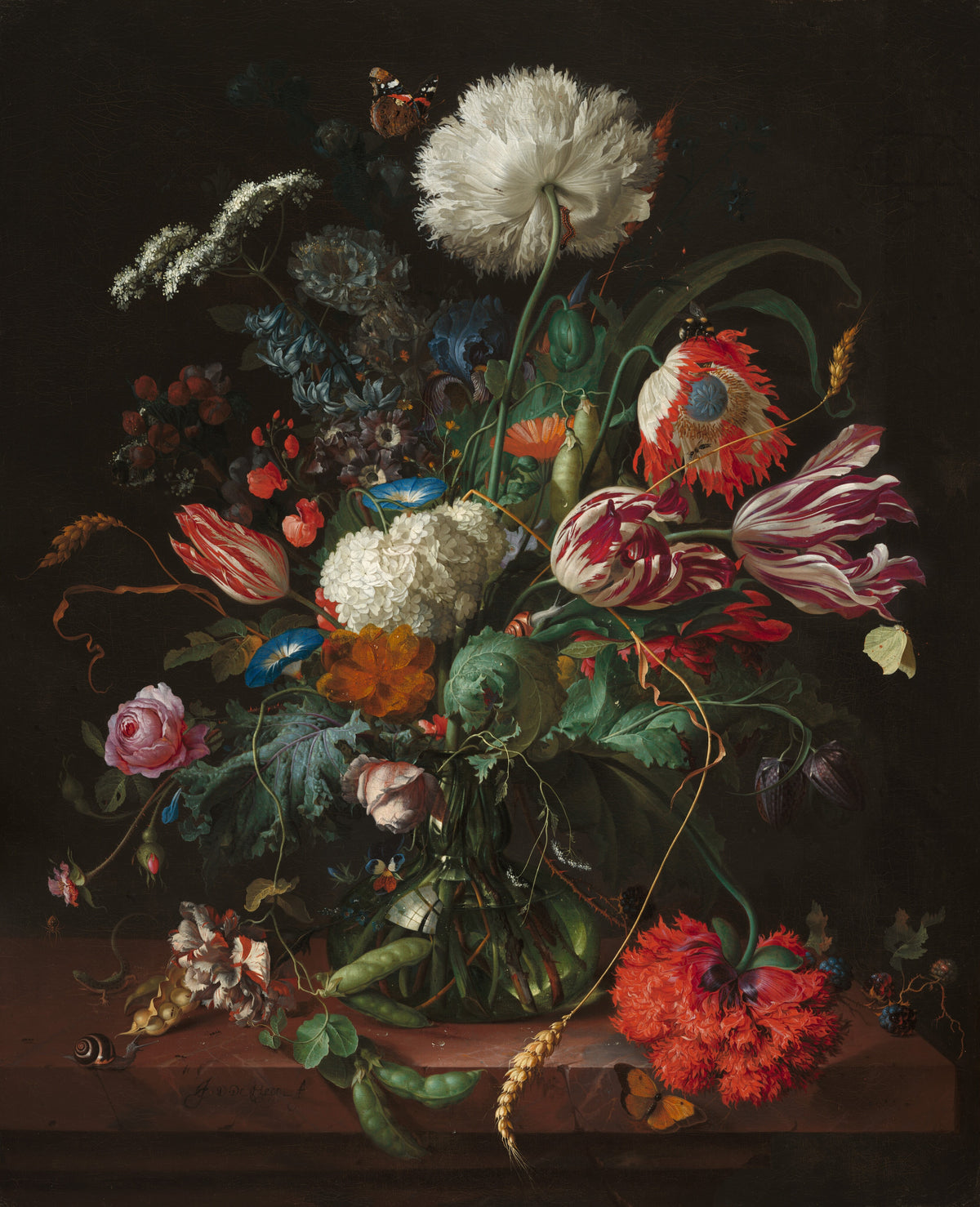 Vase of Flowers — Jan Davidsz de Heem (c. 1660)