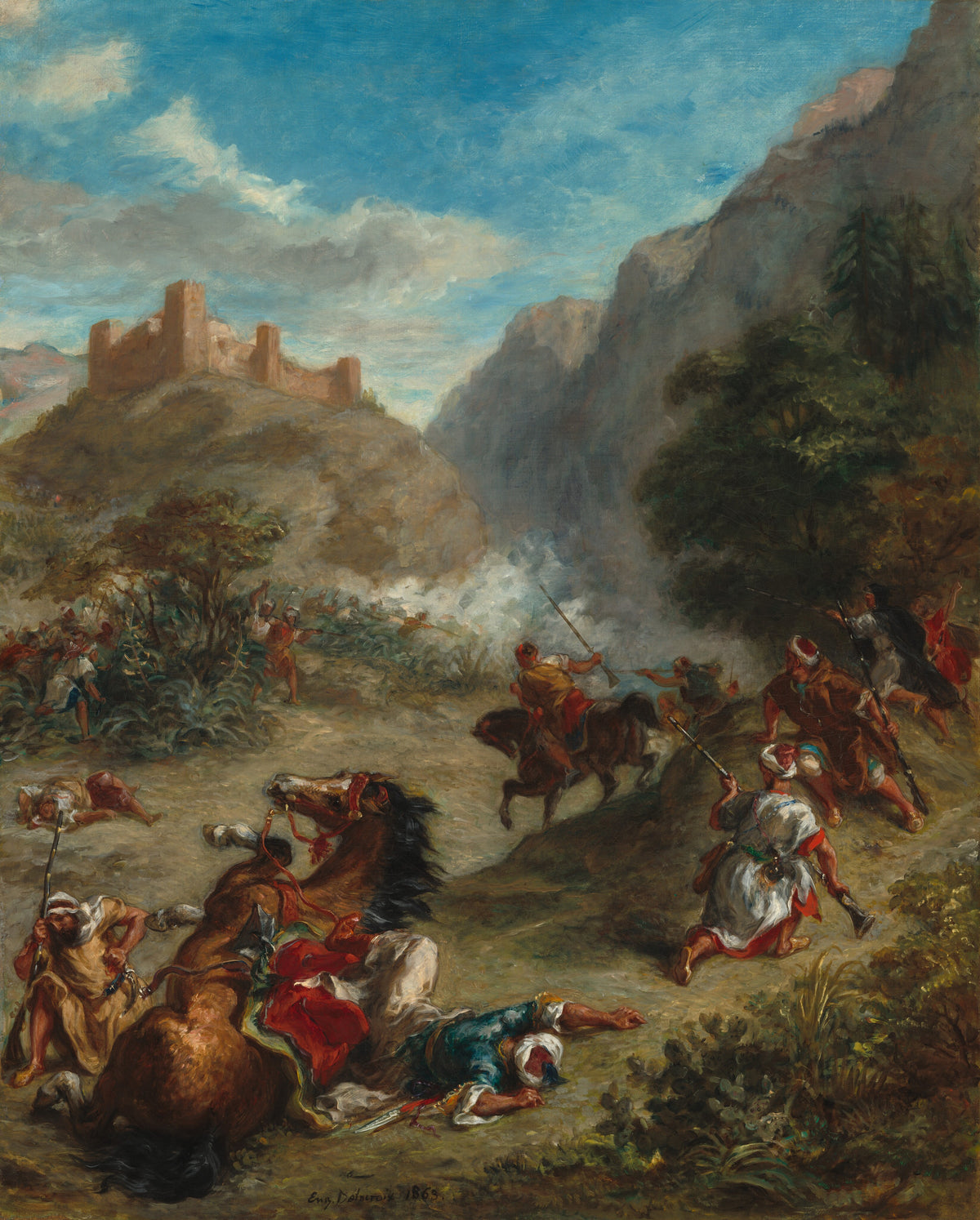 Arabs Skirmishing in the Mountains — Eugène Delacroix (1863)