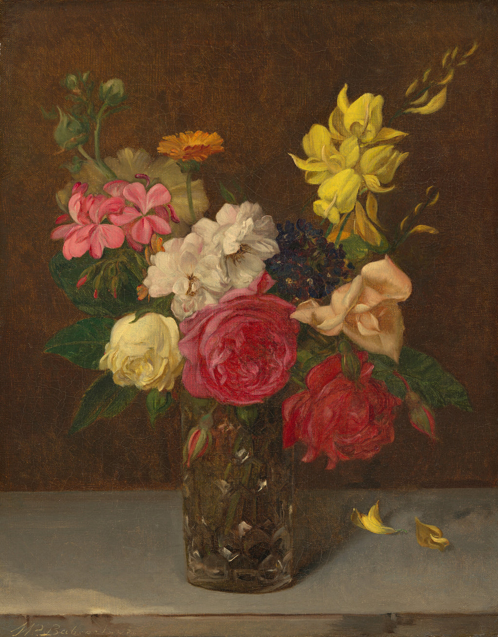 Flowers in a Cut Glass Vase — William Perkins Babcock (185[?])