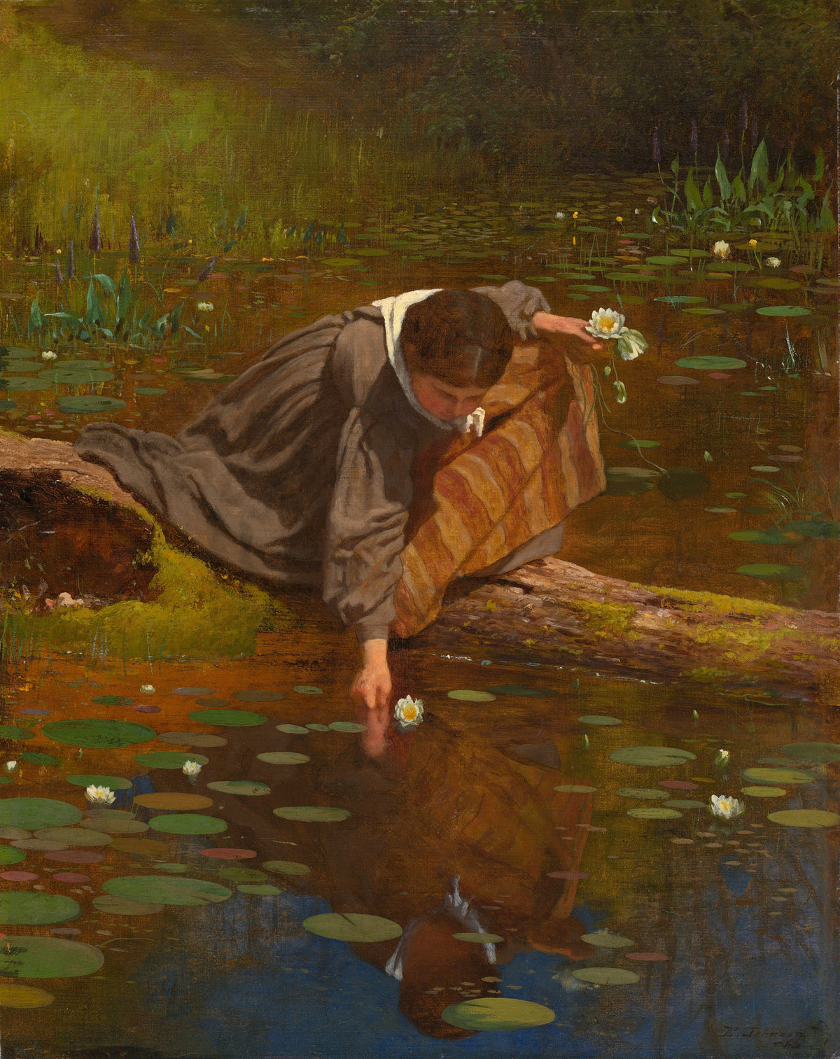 Gathering Lilies — Eastman Johnson (1865)