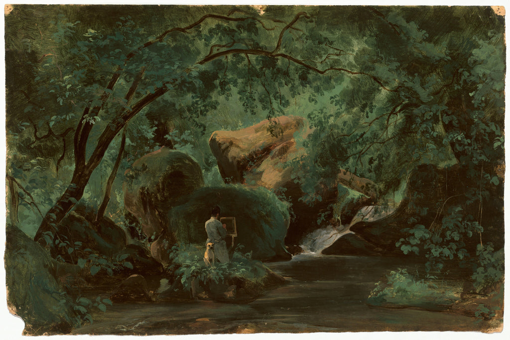 Forest Interior with a Painter, Civita Castellana — André Giroux (1825/1830)