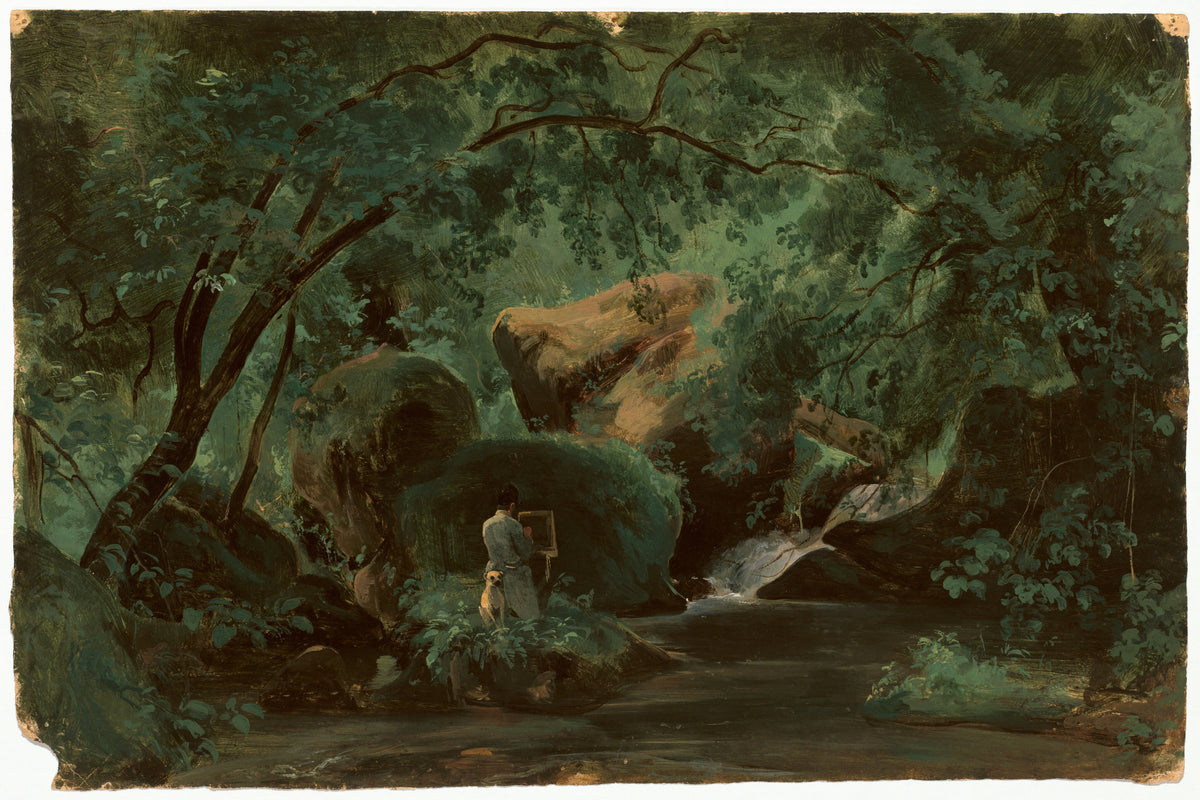 Forest Interior with a Painter, Civita Castellana — André Giroux (1825/1830)