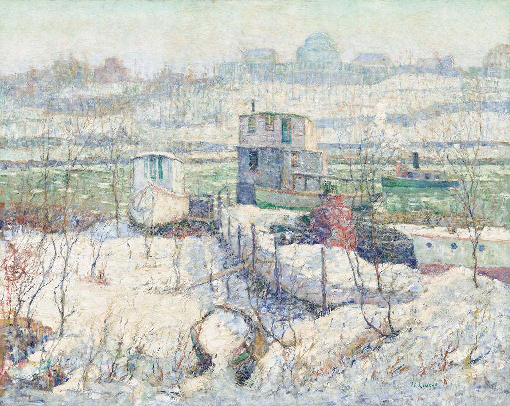 Boathouse, Winter, Harlem River — Ernest Lawson (c. 1916)