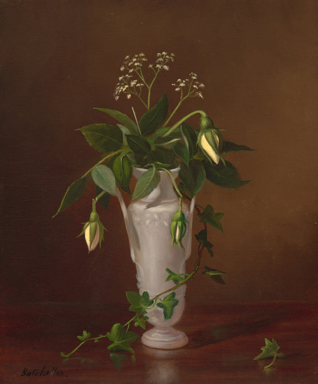 Myosotis and Roses in a Vase — Frederick Stone Batcheller (n.d.)