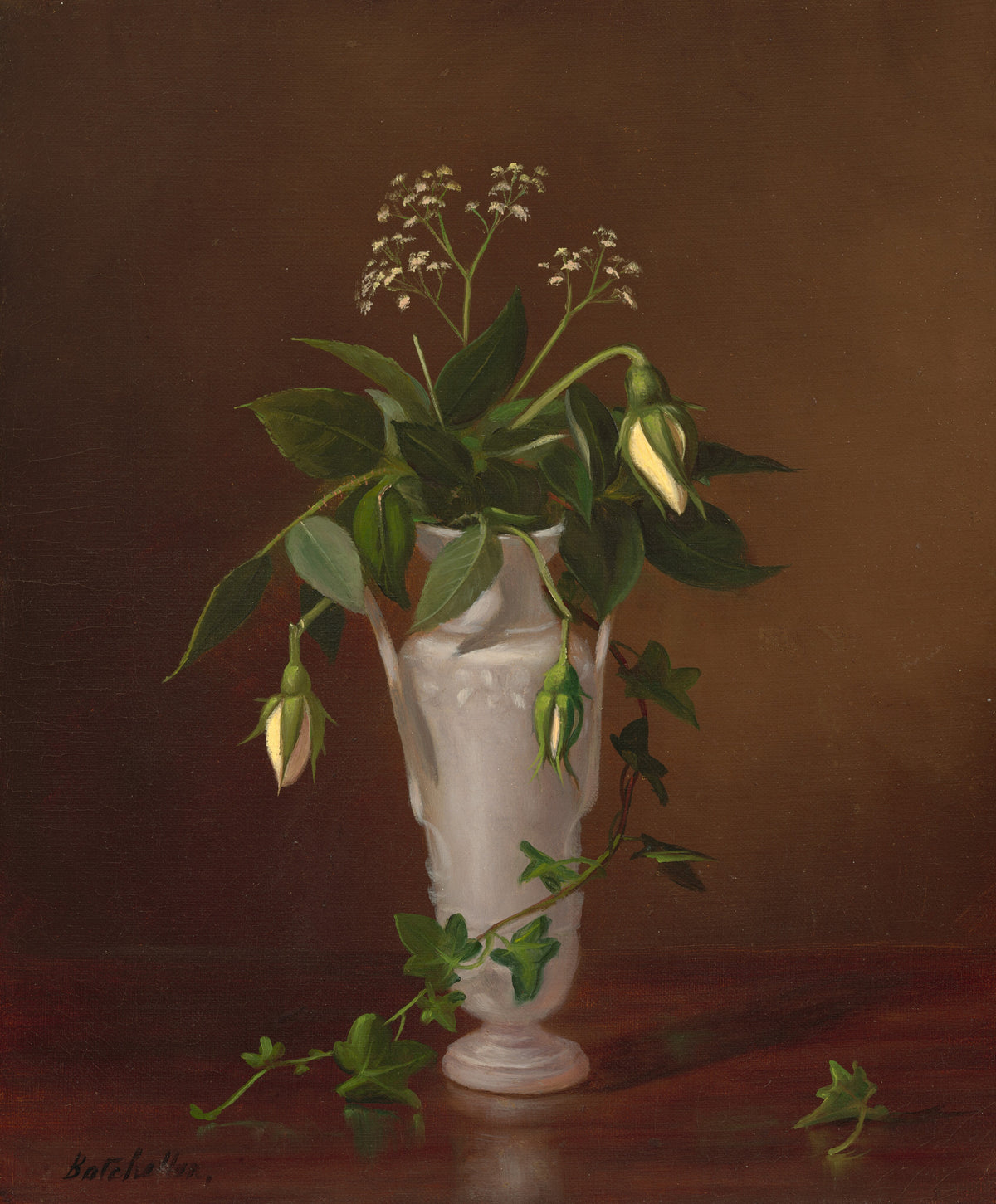 Myosotis and Roses in a Vase — Frederick Stone Batcheller (n.d.)