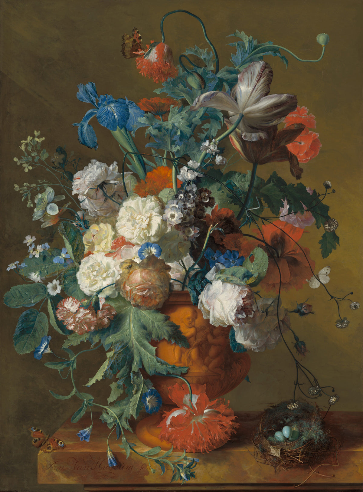 Flowers in an Urn — Jan van Huysum (c. 1720/1722)