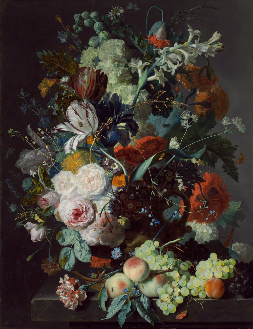Still Life with Flowers and Fruit — Jan van Huysum (c. 1715)