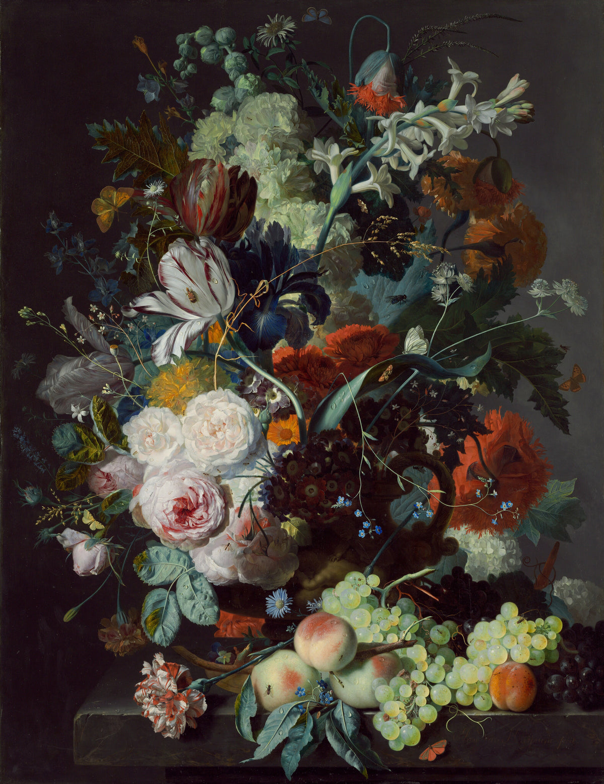 Still Life with Flowers and Fruit — Jan van Huysum (c. 1715)