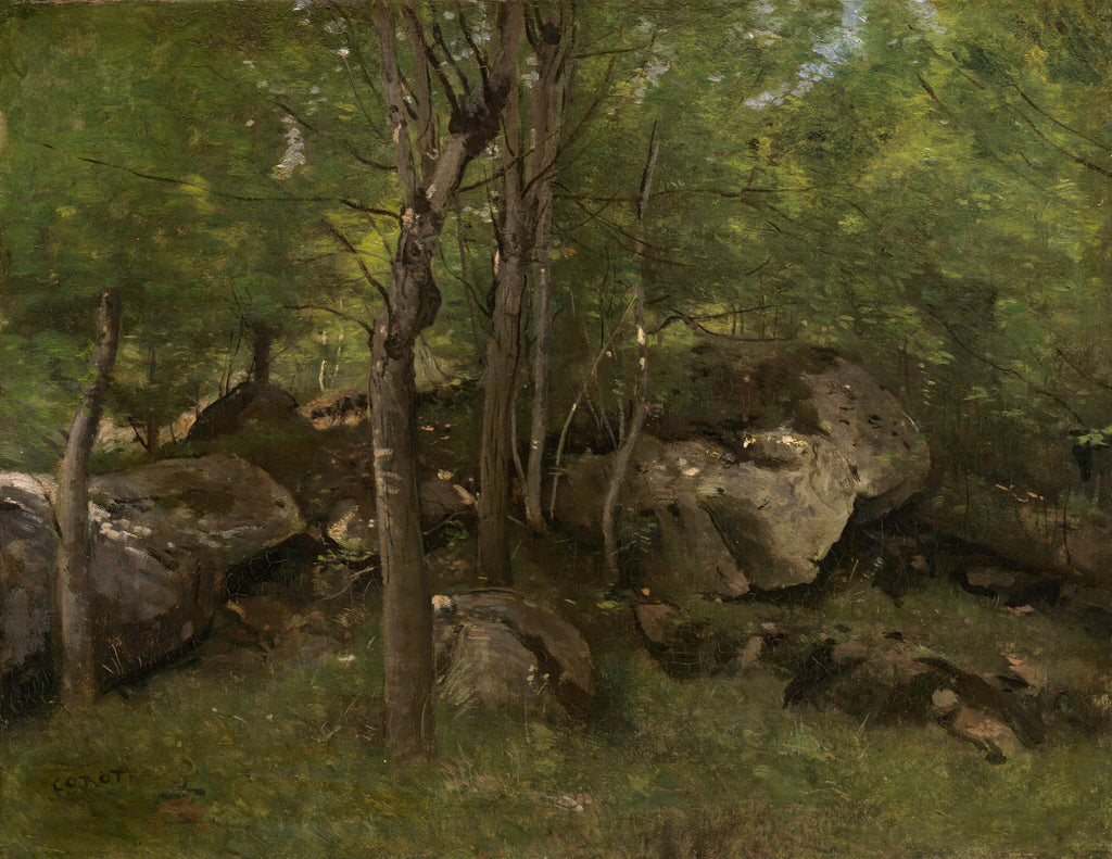 Rocks in the Forest of Fontainebleau — Jean-Baptiste-Camille Corot (1860/1865)
