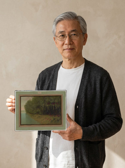 Held for scale — 10 x 8 inch canvas