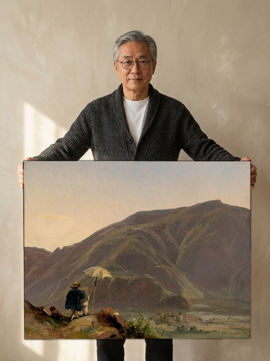 Held for scale — 36 x 24 inch canvas