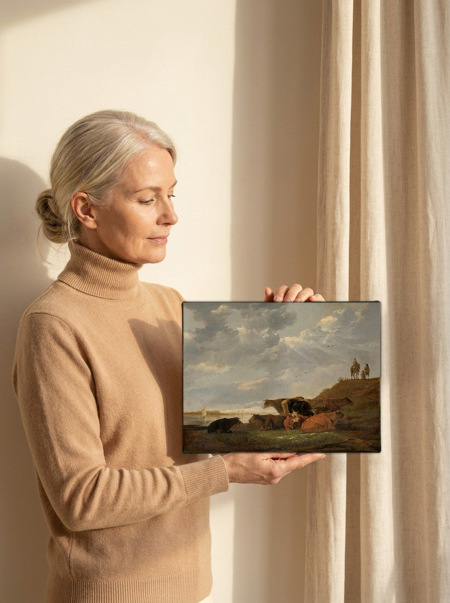 Held for scale — 10 x 8 inch canvas