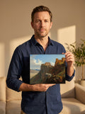Held for scale — 10 x 8 inch canvas