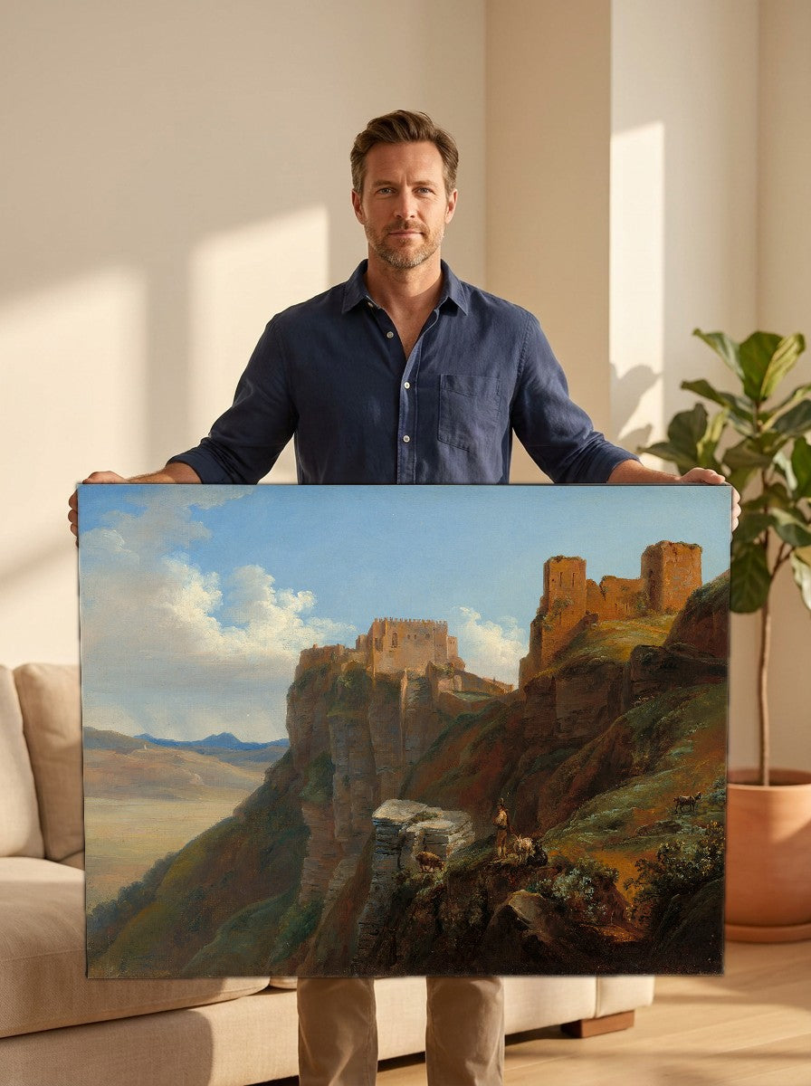 Held for scale — 36 x 24 inch canvas