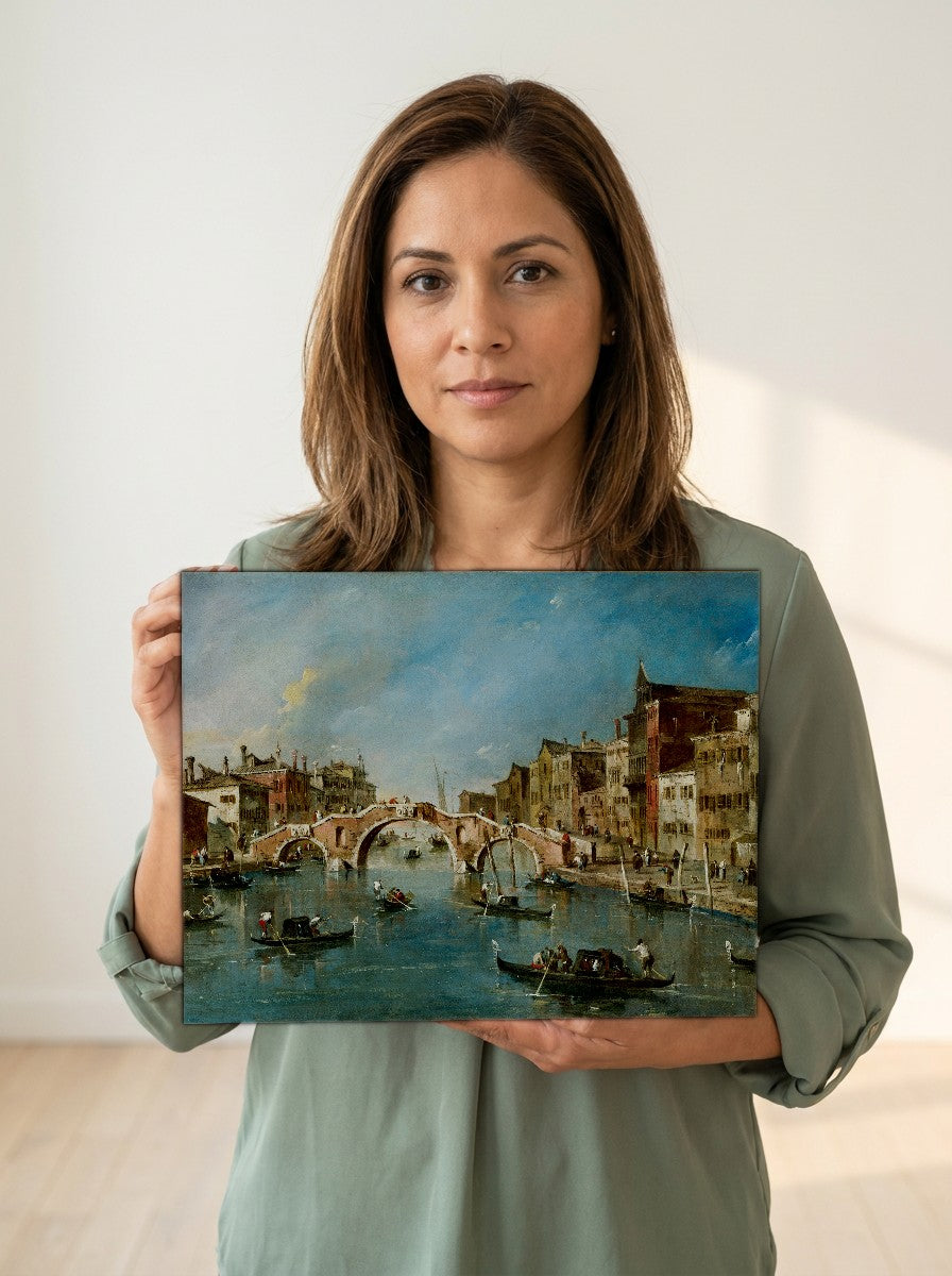 Held for scale — 10 x 8 inch canvas