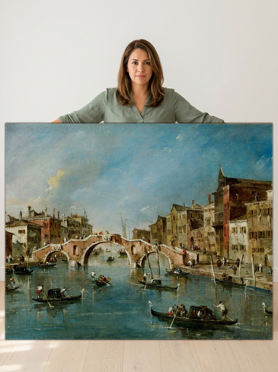 Held for scale — 36 x 24 inch canvas