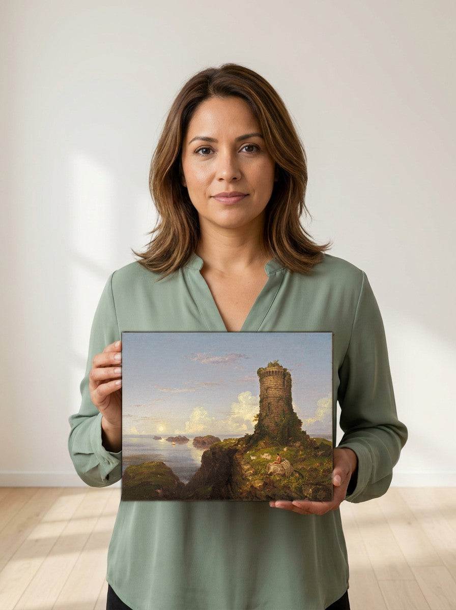 Held for scale — 10 x 8 inch canvas