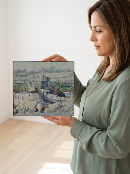 Held for scale — 10 x 8 inch canvas