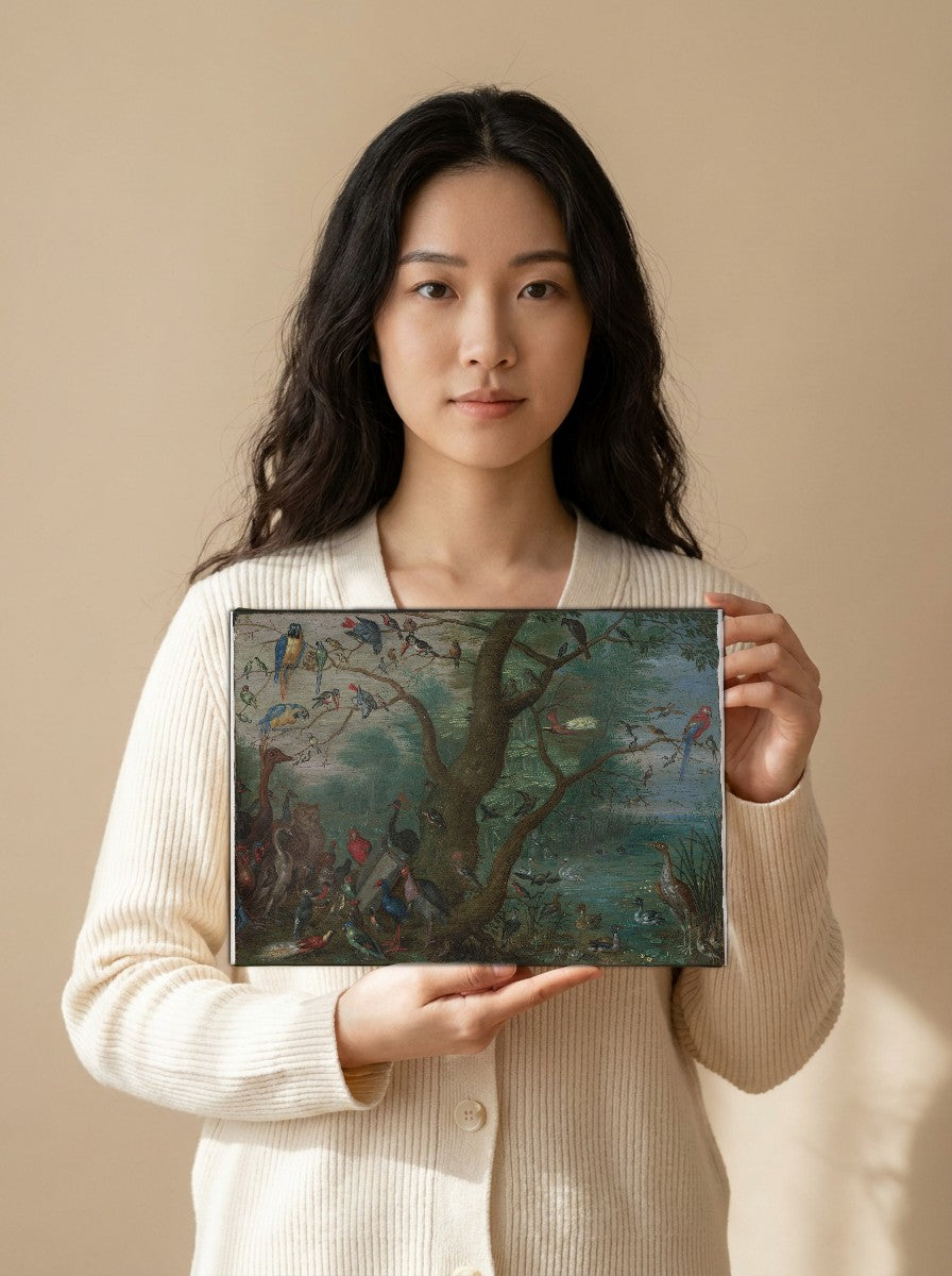 Held for scale — 10 x 8 inch canvas