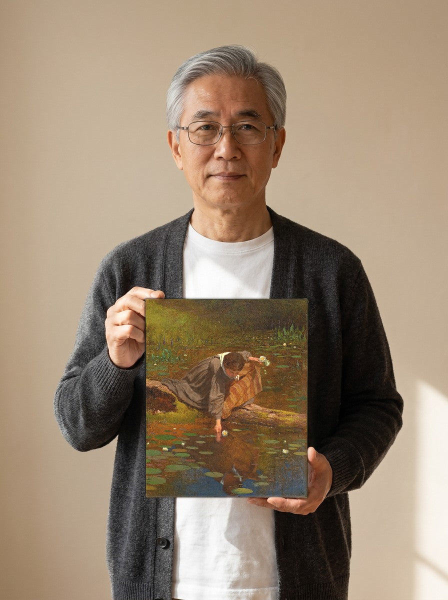 Held for scale — 8 x 10 inch canvas