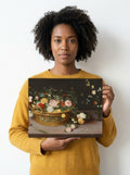 Held for scale — 10 x 8 inch canvas