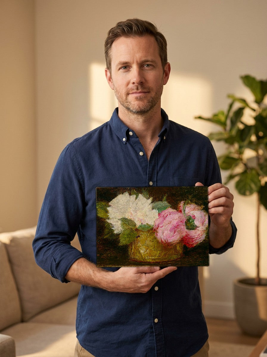 Held for scale — 10 x 8 inch canvas