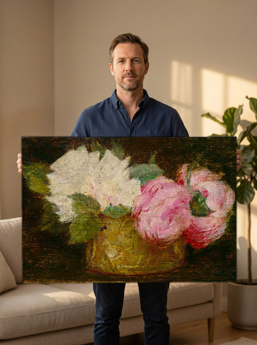 Held for scale — 36 x 24 inch canvas