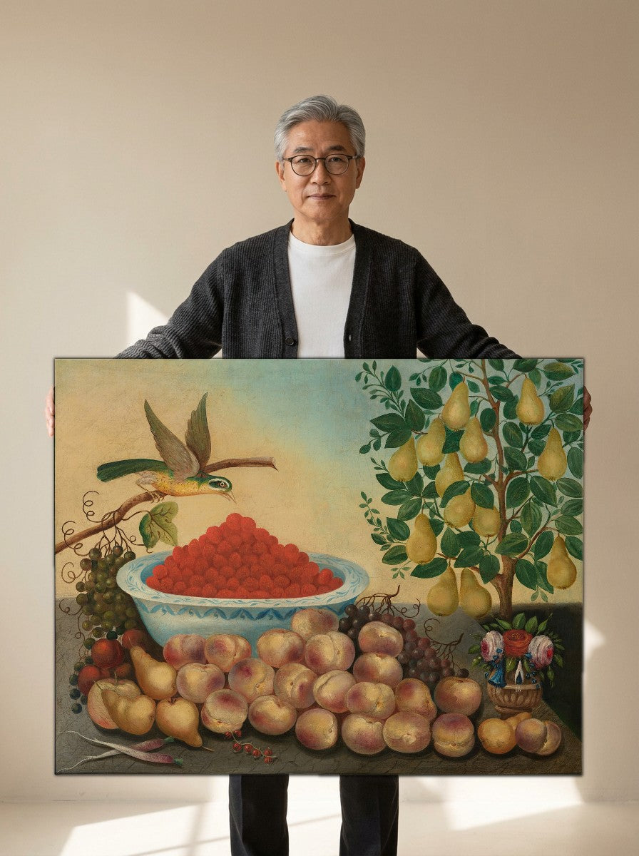 Held for scale — 36 x 24 inch canvas