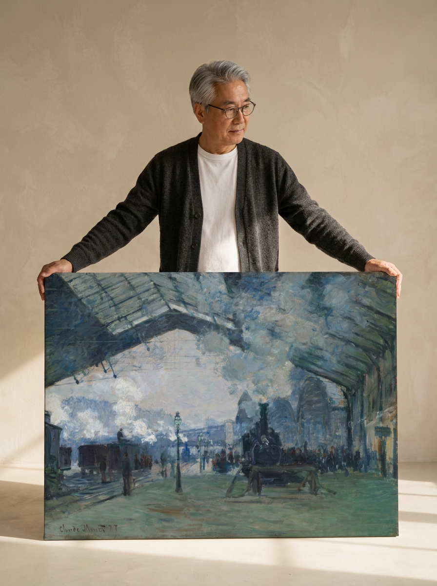 Held for scale — 36 x 24 inch canvas