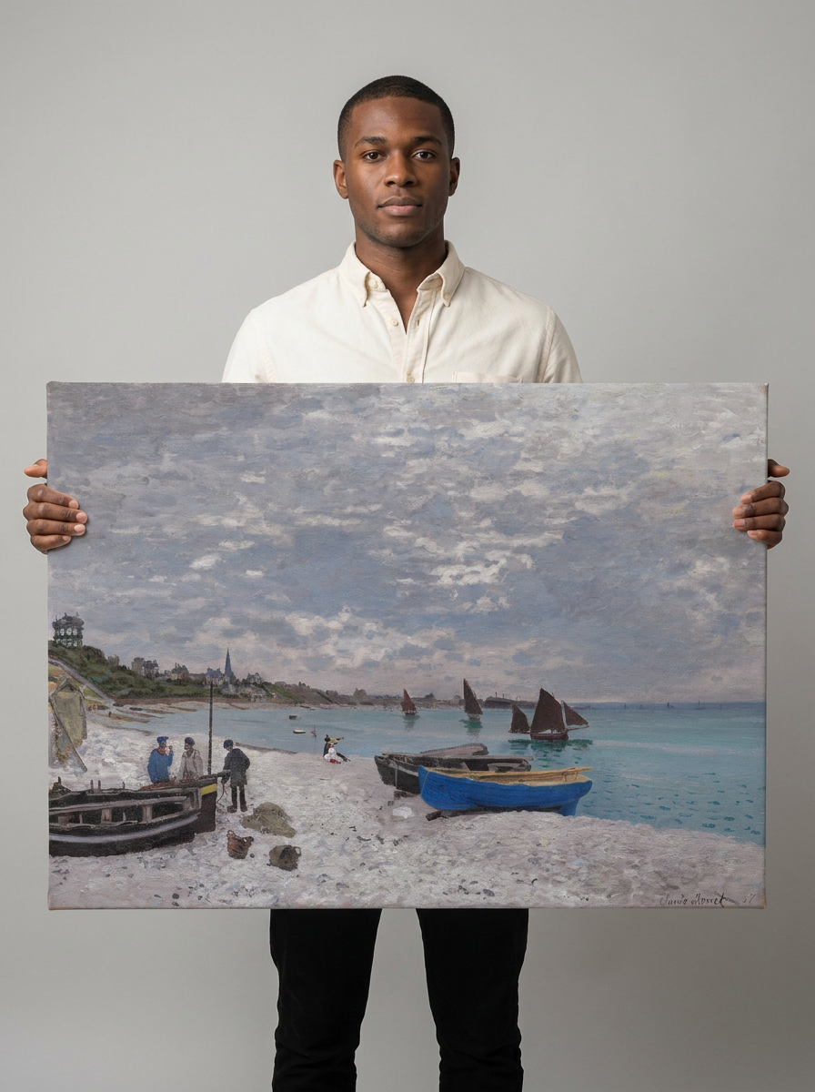 Held for scale — 48 x 32 inch canvas