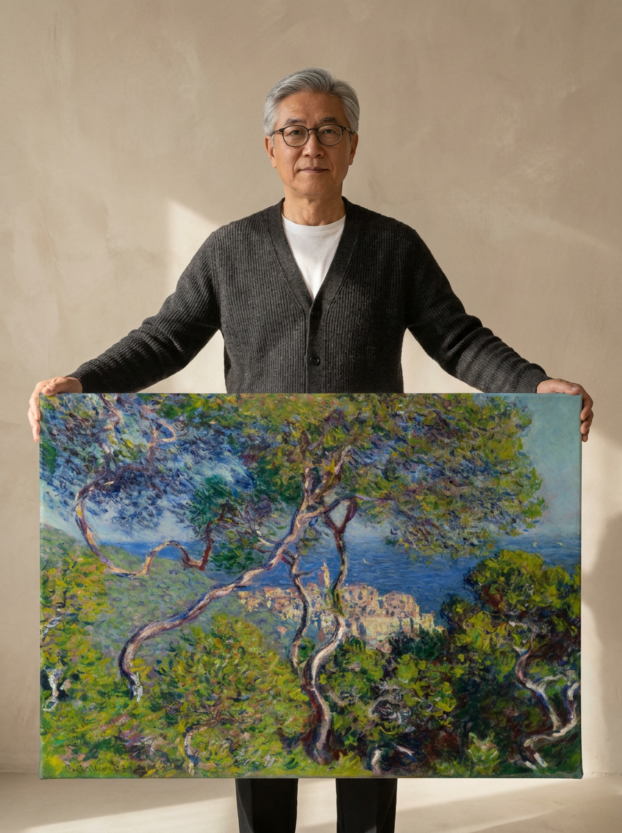 Held for scale — 36 x 24 inch canvas