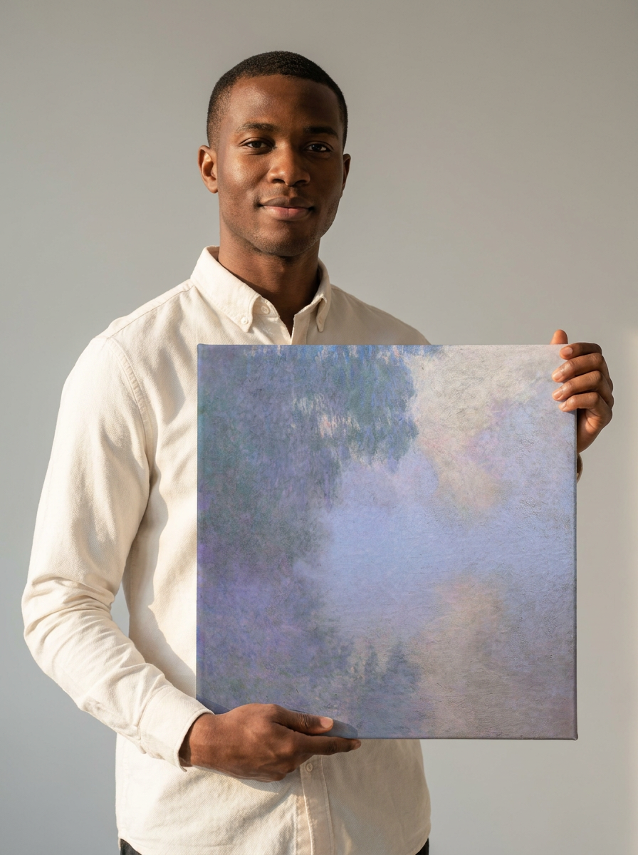 Held for scale — 24 x 24 inch canvas