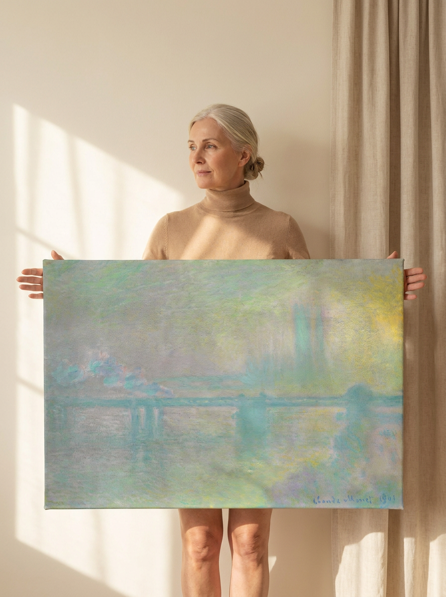 Held for scale — 36 x 24 inch canvas