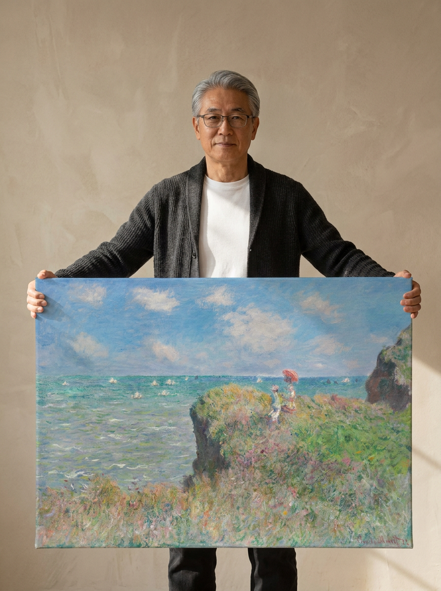 Held for scale — 36 x 24 inch canvas