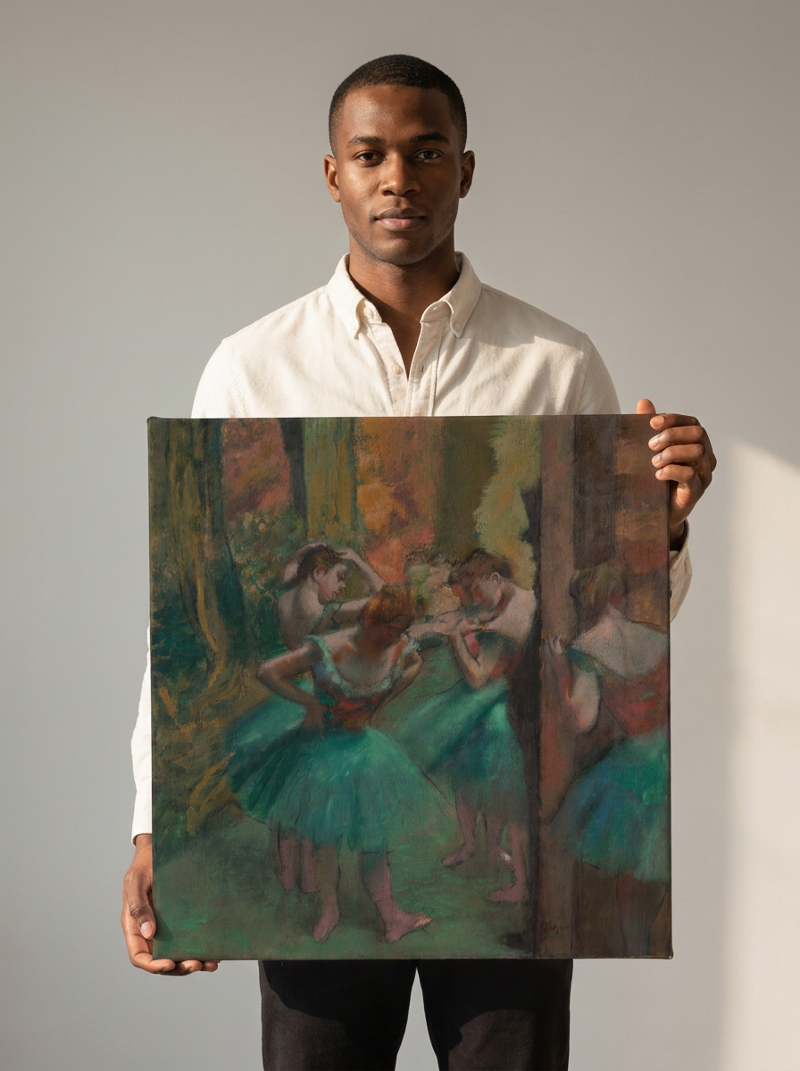 Held for scale — 24 x 24 inch canvas