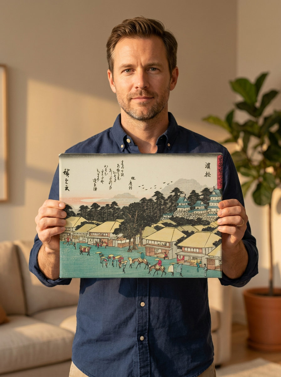 Held for scale — 10 x 8 inch canvas