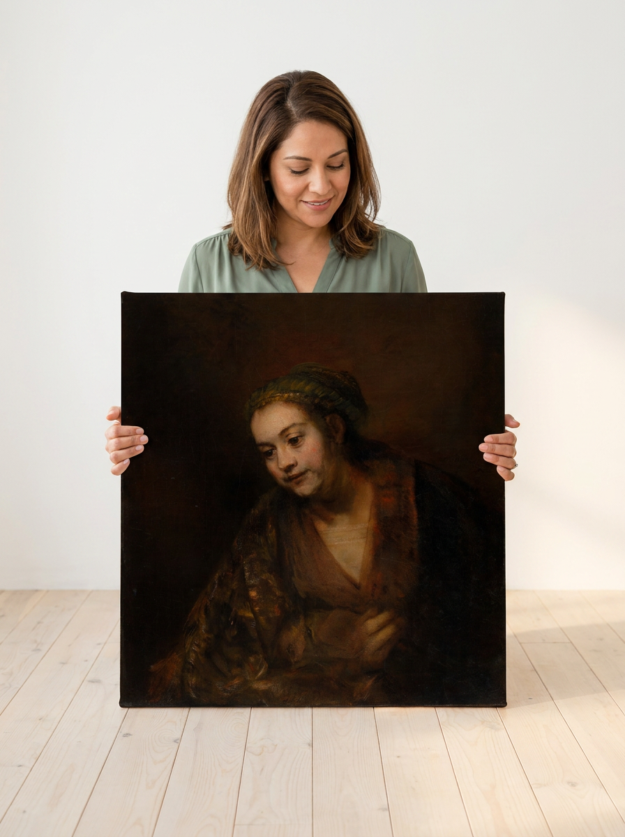 Held for scale — 24 x 24 inch canvas