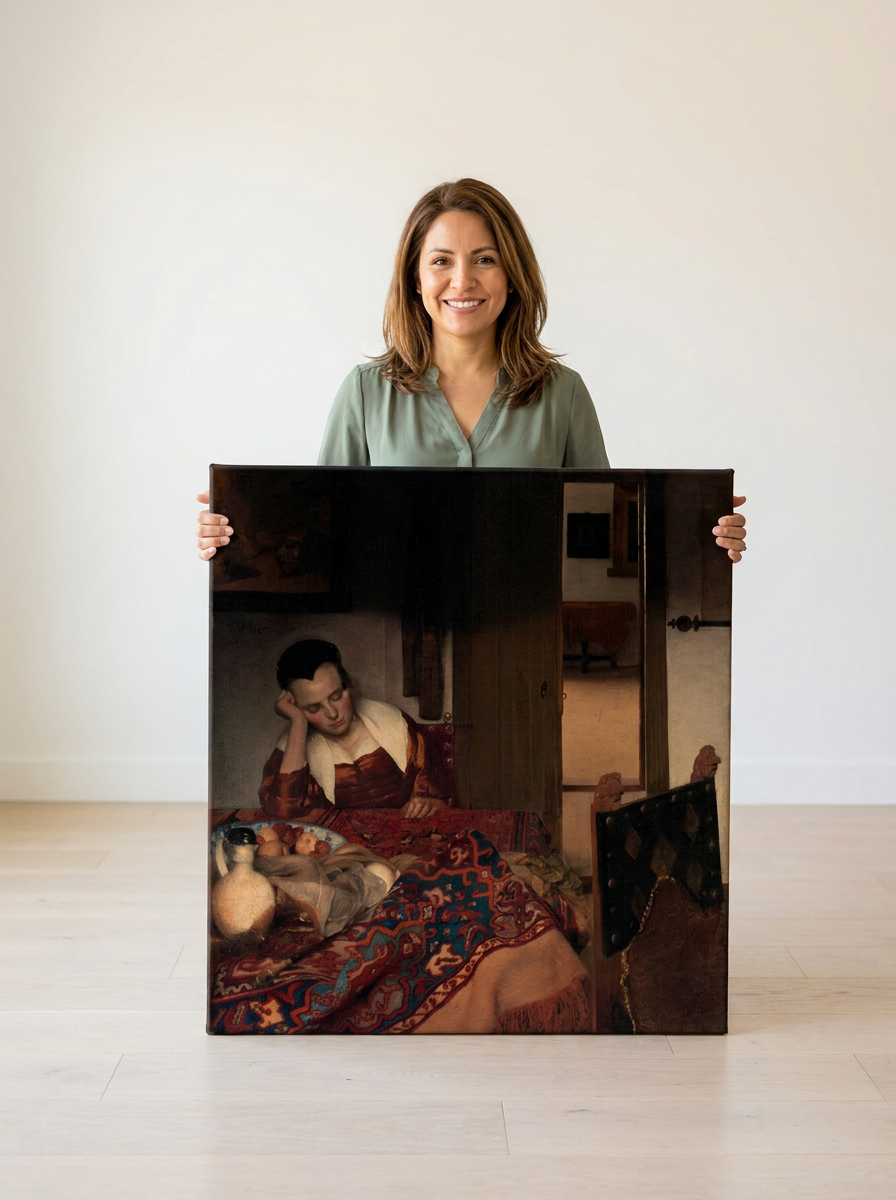 Held for scale — 24 x 24 inch canvas