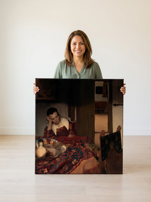 Held for scale — 24 x 24 inch canvas